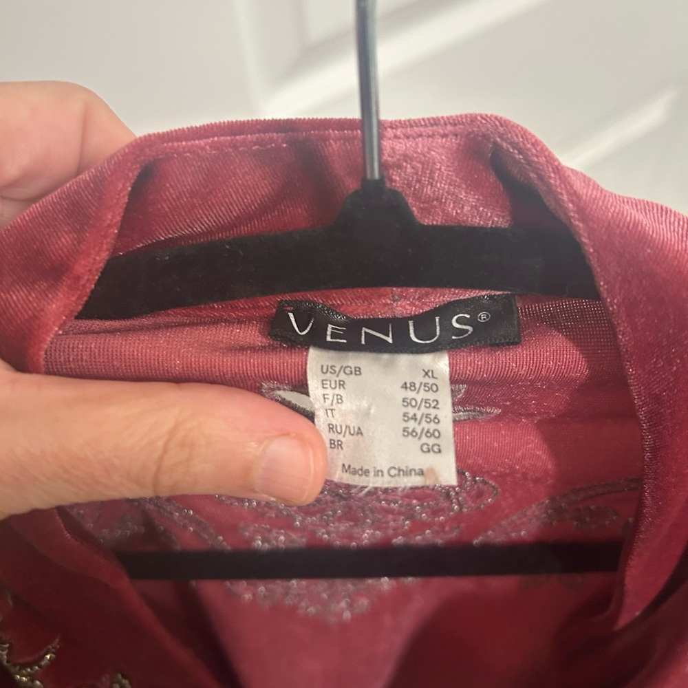 VENUS Burgundy Velvet Jacket - Picture 8 of 8